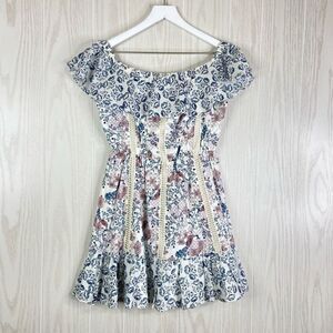 Tularosa Dress Womens Floral Off The Shoulder Mini Size Bahia Small Cottagecore